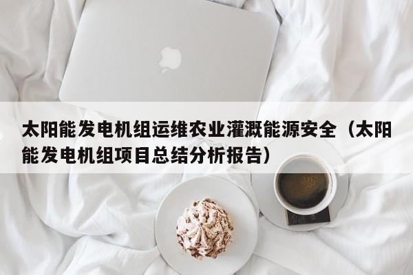 太阳能发电机组运维农业灌溉能源安全（太阳能发电机组项目总结分析报告）
