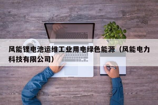 风能锂电池运维工业用电绿色能源(风能电力科技有限公司)